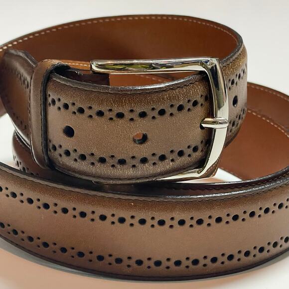 Allen Edmonds Men's Belt – Brown Leather – Size 44 – Style 74047 – Made in USA - Picture 4 of 11